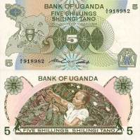 *5 Šilingov Uganda 1982, P15 UNC - Kliknutím na obrázok zatvorte -